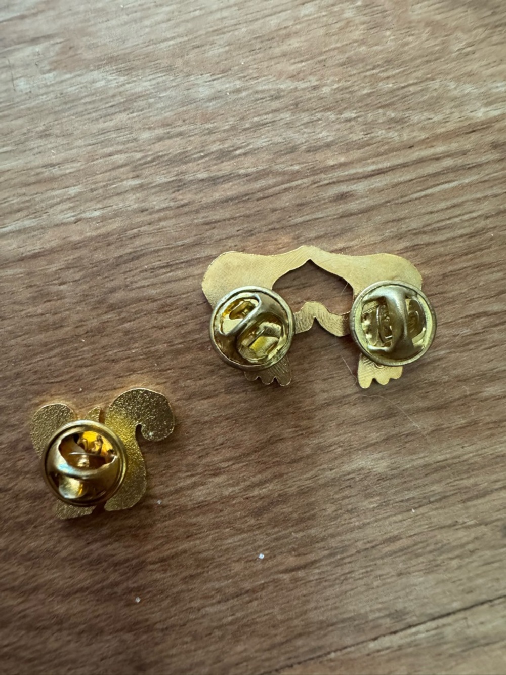 Gold Tone Hand Heart and White Wave Enamel Lapel Pin Set - Picture 3 of 3